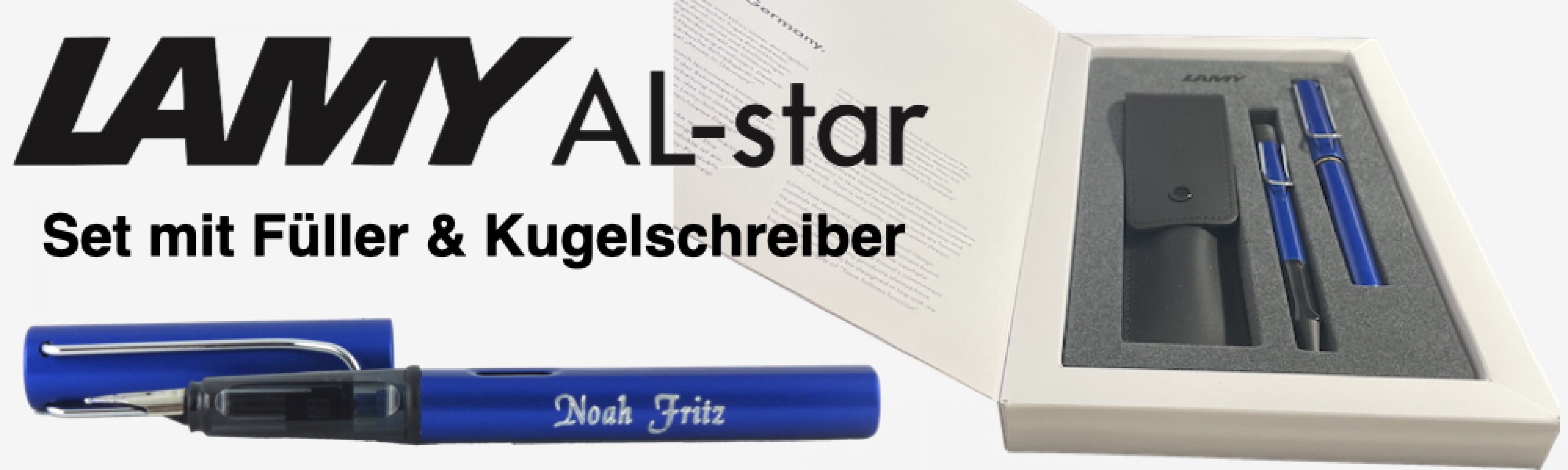 Al-star Füller & Kugelschreiber Set mit Lederetui - Exklusives