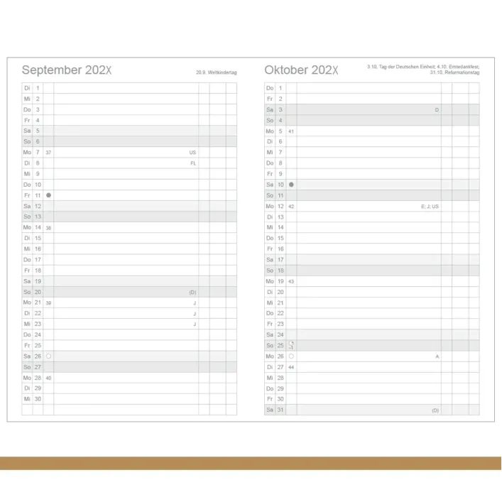 X17 Leporello Faltplaner 2027 – A5 & A6