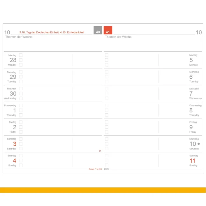 X17 Wochenkalender Kompakt 2027 – in A5 und A6