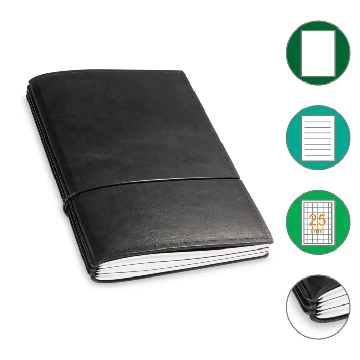 X17 Notizbuch & Kalender Echtleder 3er – A6