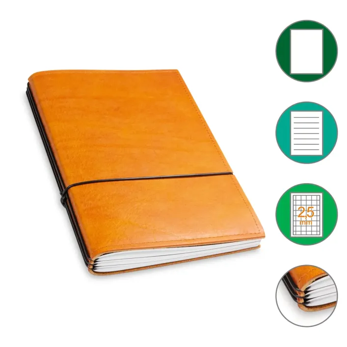 X17 Notizbuch & Kalender Echtleder 3er – A6