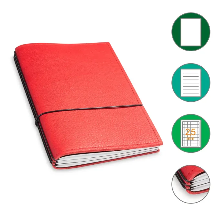 X17 Notizbuch & Kalender Echtleder 3er – A6
