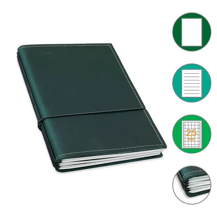 X17 Notizbuch & Kalender Echtleder 3er – A6