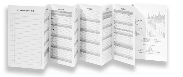Faltplaner Jahreskalender A6 und A5 
