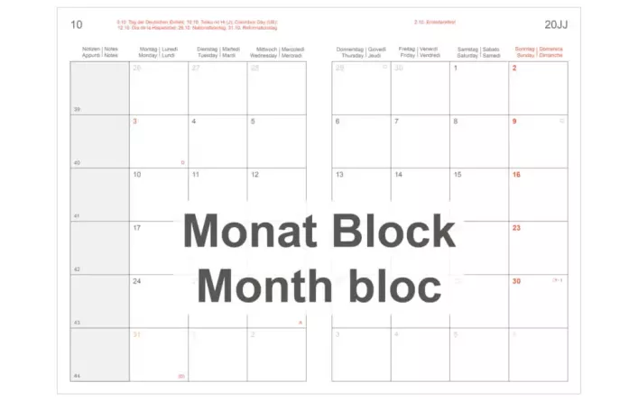 Kalendereinlage 2026 – Monatskalender Block | A5 & A6